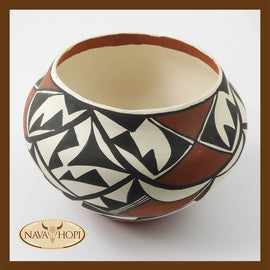 Töpferware Vase Indianisch Schwarz Rot