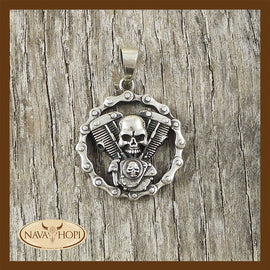 Anhänger Motorblock mit Skull