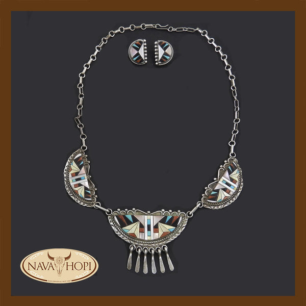 Zuni Set Collier mit Ohrsteckern