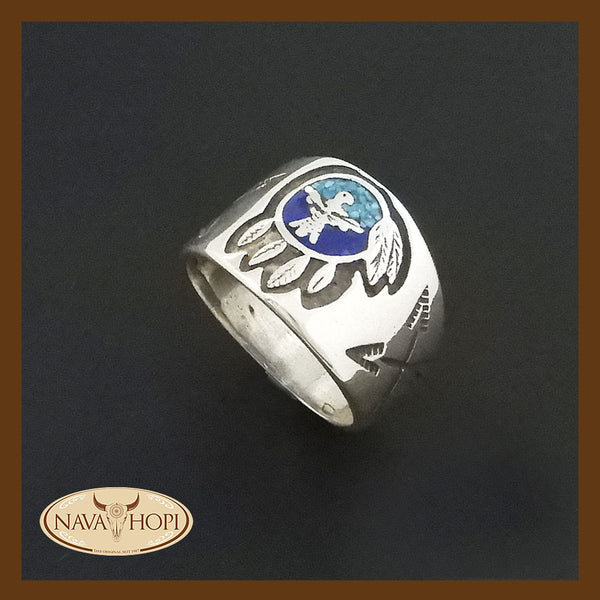 Ring Dreamcatcher mit Thunderbird