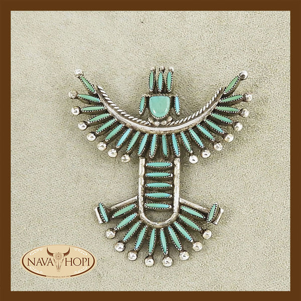 Zuni Anhänger und Brosche Thunderbird