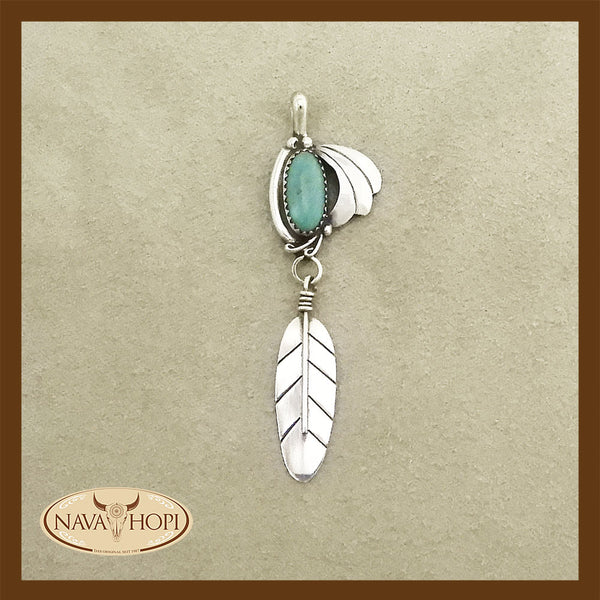 Navajo Anhänger Türkis mit Feder