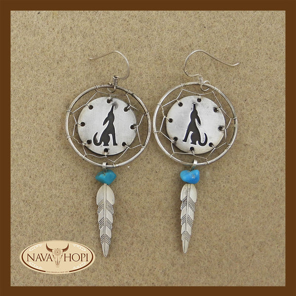 Navajo Ohrhänger Howling Wolf