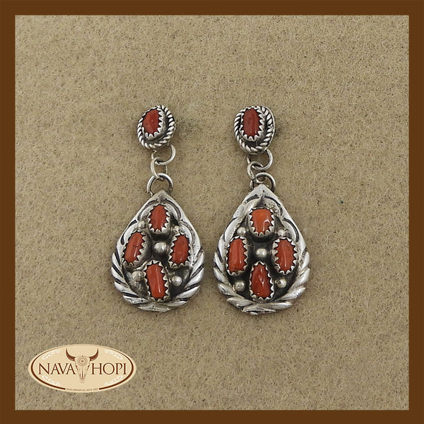 Navajo Ohrstecker Koralle