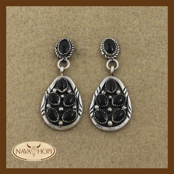 Navajo Ohrstecker Onyx