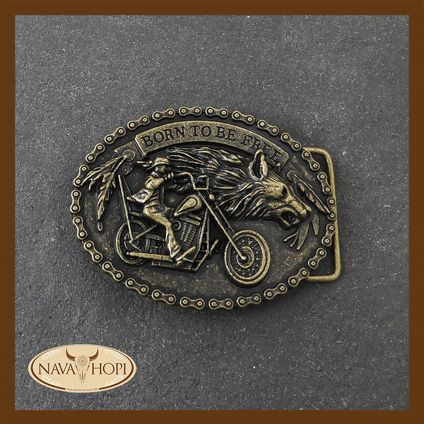 Gürtelschnalle "Born to be free"