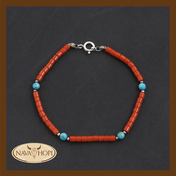 Armband Türkis/Rot