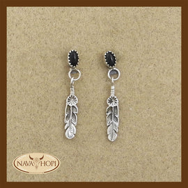 Navajo Ohrstecker Onyx