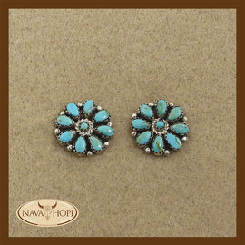 Ohrstecker Rosette Türkis