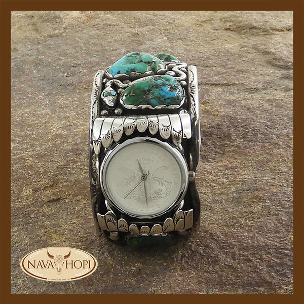 Navajo Herrenarmreif mit Uhr
