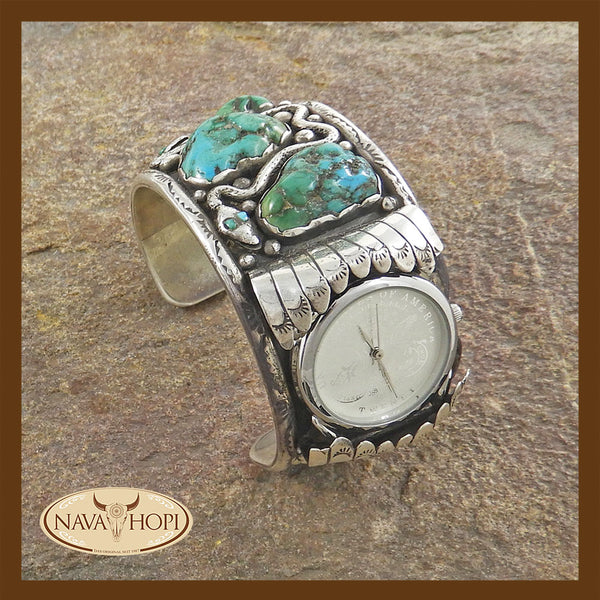 Navajo Herrenarmreif mit Uhr
