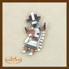 Zuni Anhänger und Brosche Kachina Dancer