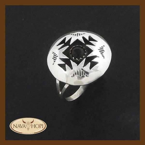 Navajo Damenring Onyx