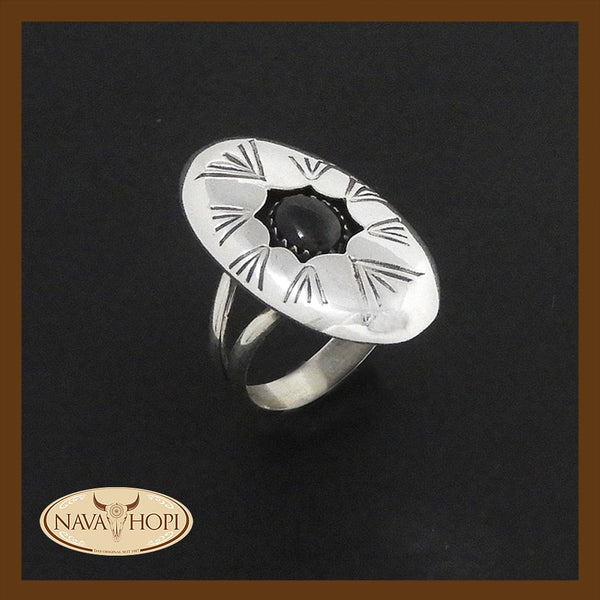 Navajo Damenring Onyx