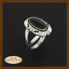 Navajo Damenring Onyx