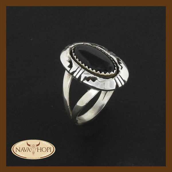 Navajo Damenring Onyx