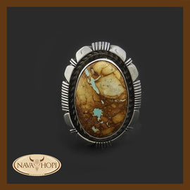 Navajo Damenring Boulder Türkis