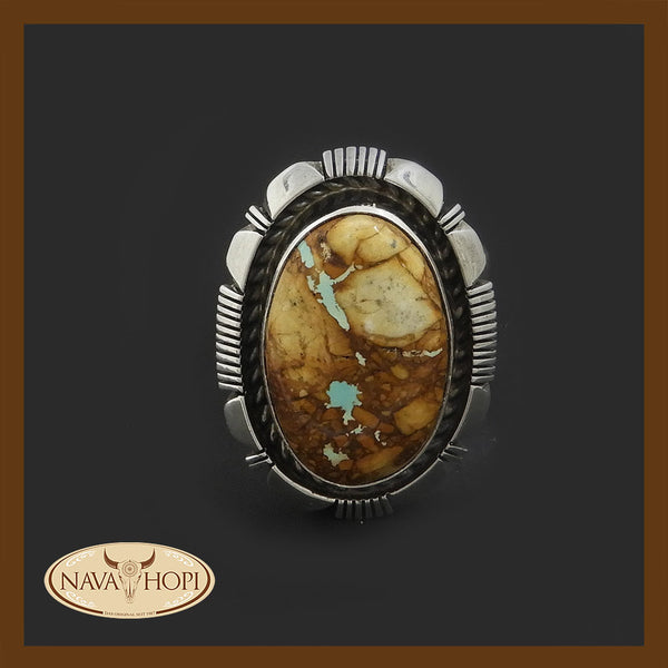 Navajo Damenring Boulder Türkis