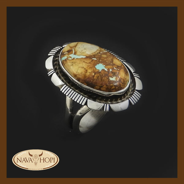Navajo Damenring Boulder Türkis