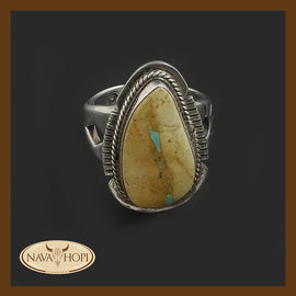 Navajo Damenring Boulder Türkis