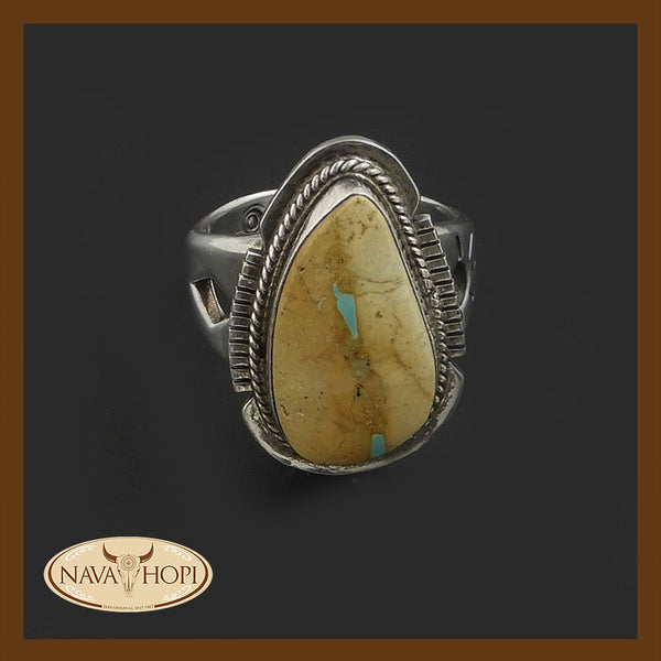 Navajo Damenring Boulder Türkis