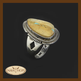 Navajo Damenring Boulder Türkis