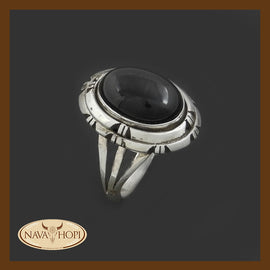 Navajo Damenring Onyx