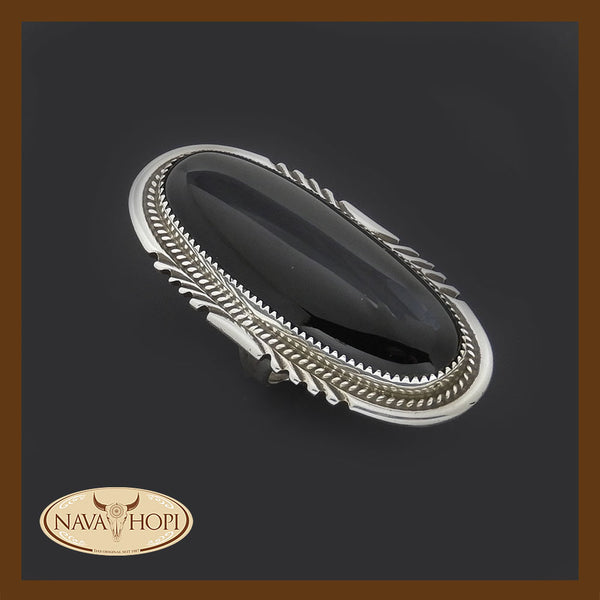 Navajo Damenring Onyx