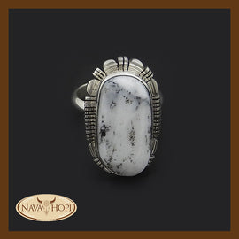 Navajo Damenring White Buffalo