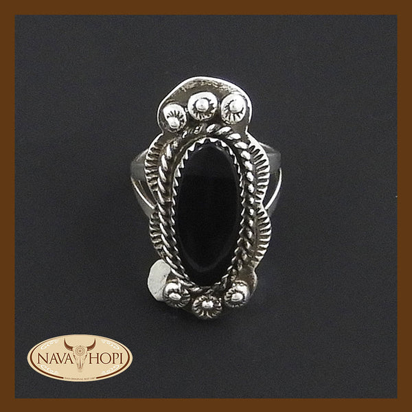 Navajo Damenring Onyx