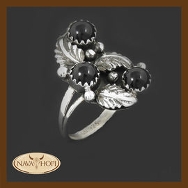 Navajo Damenring Onyx