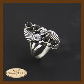 Navajo Damenring Onyx