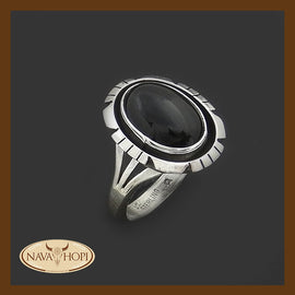 Navajo Damenring Onyx