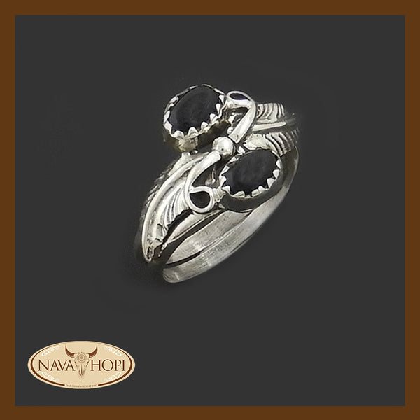 Navajo Damenring Onyx