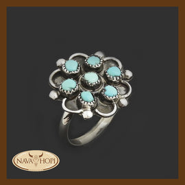 Zuni Damenring Rosette
