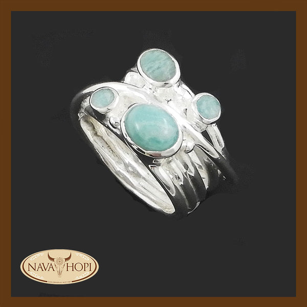 Silberring Amazonit