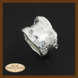 Silberring Blauer Topas
