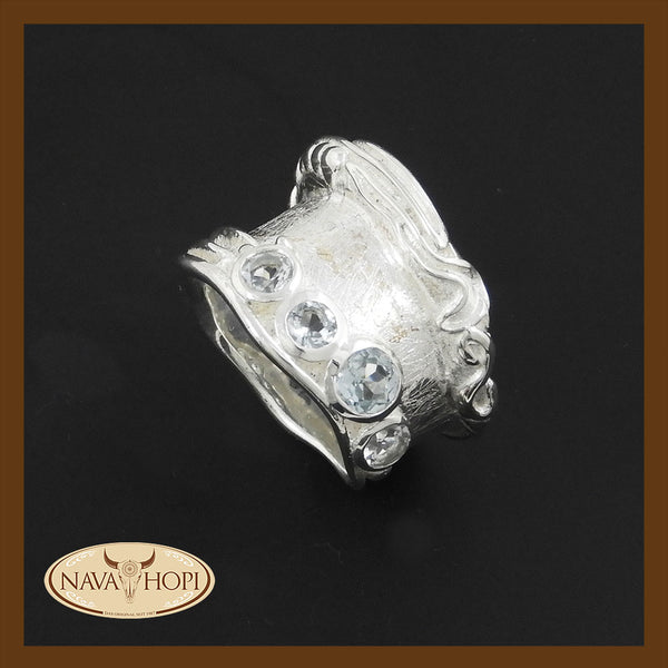 Silberring Blauer Topas