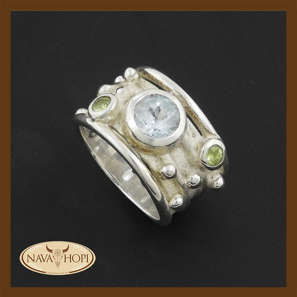 Silberring Blauer Topas