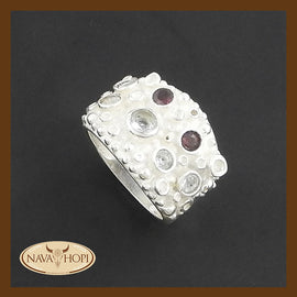 Silberring Blauer Topas