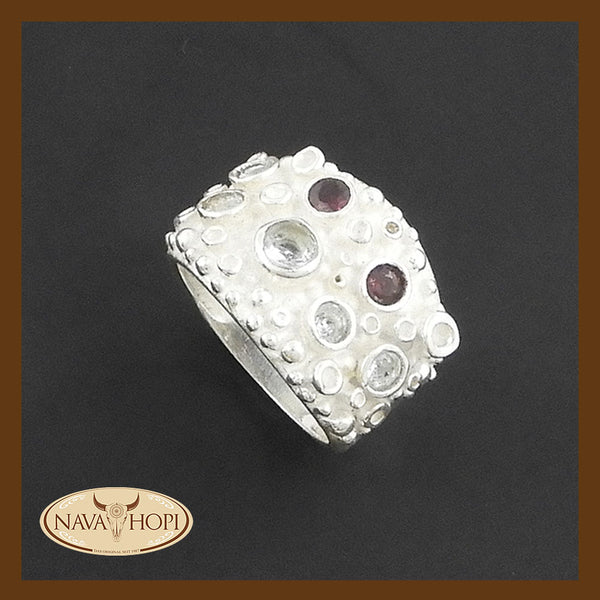 Silberring Blauer Topas