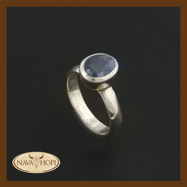 Silberring Blauer Topas
