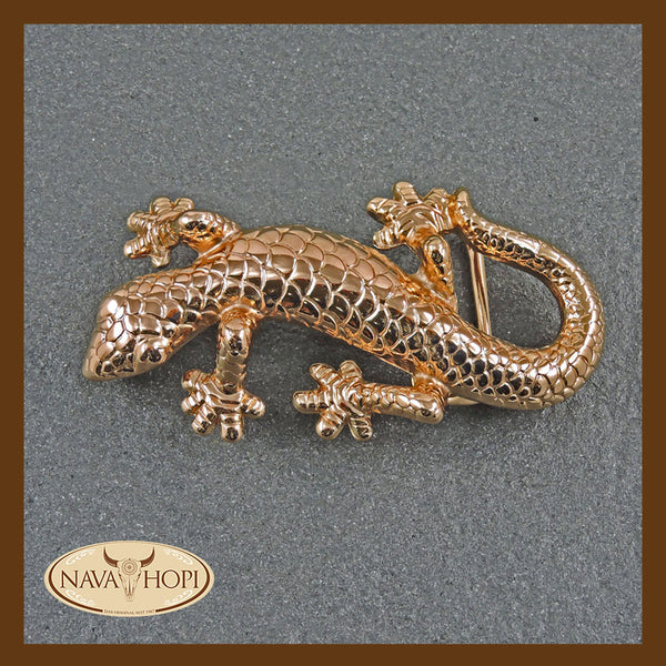 Gürtelschnalle Deluxe Gekko Gold