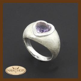 Ring Amethyst Herz